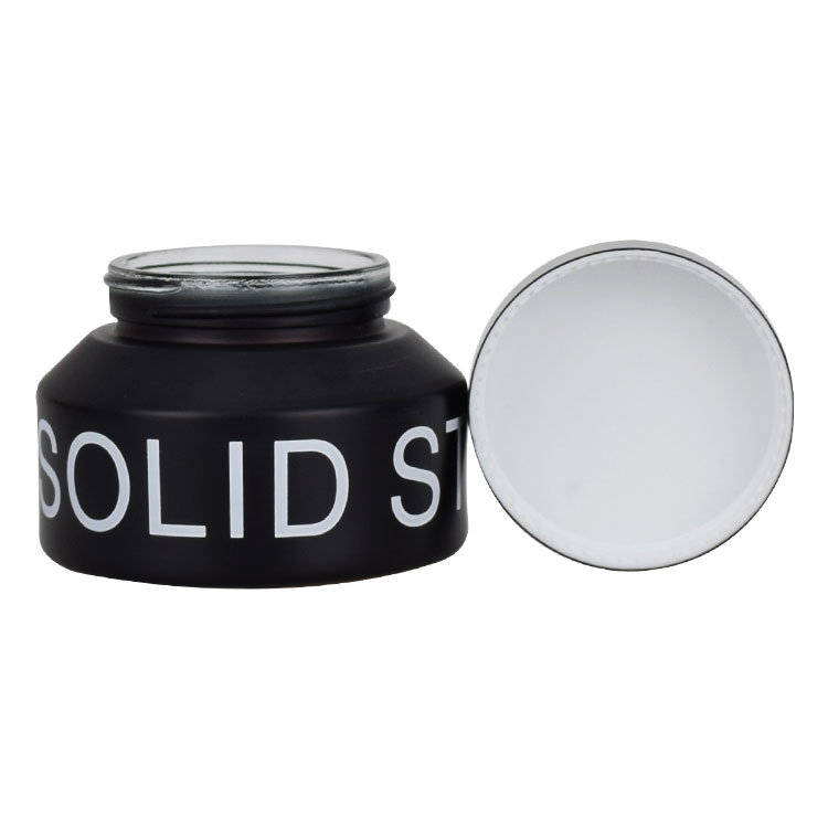15ml 30ml 50ml 100ml body scrub usage black empty glass cosmetic jar with black lid