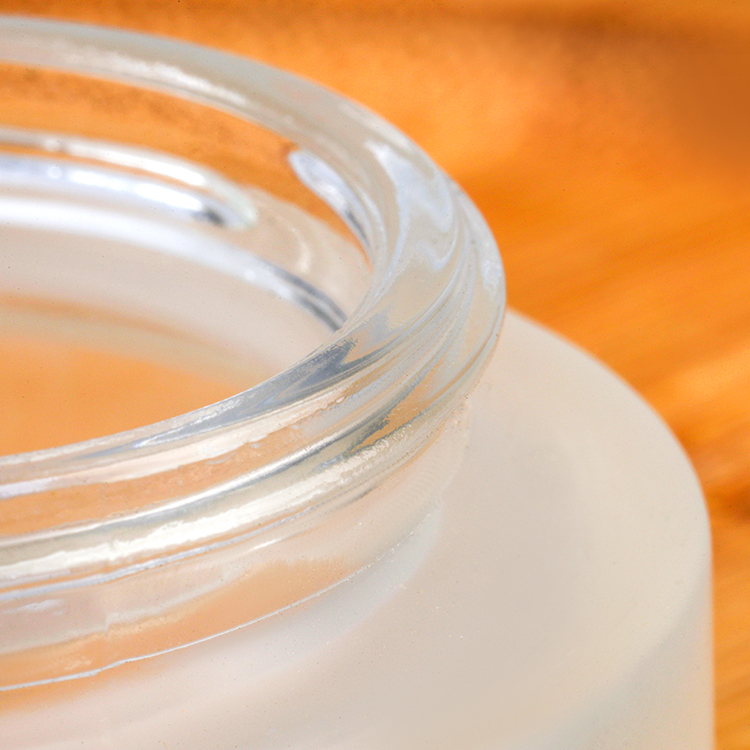 15ml 30ml 50ml 100ml clear frosted empty glass cosmetic cream jar with natural bamboo lid