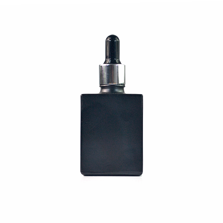 15ml 30ml 50ml 100ml clear matte black square rectangle essential oil glass dropper bottle