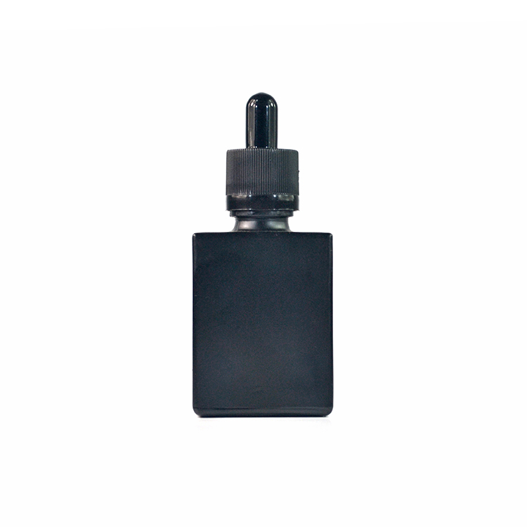 15ml 30ml 50ml 100ml clear matte black square rectangle essential oil glass dropper bottle