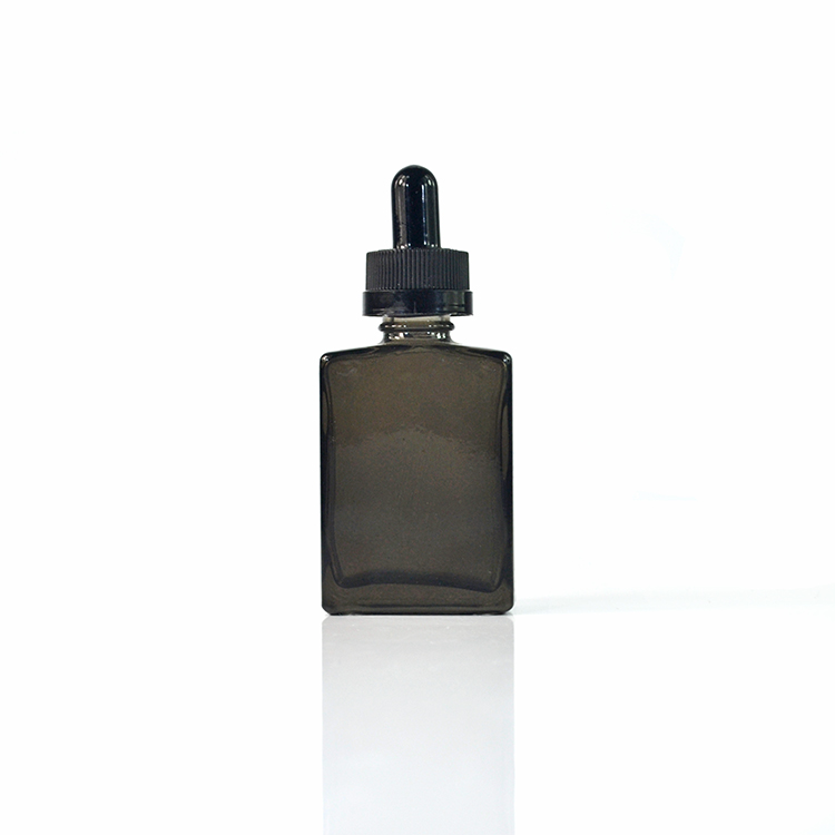 15ml 30ml 50ml 100ml clear matte black square rectangle essential oil glass dropper bottle