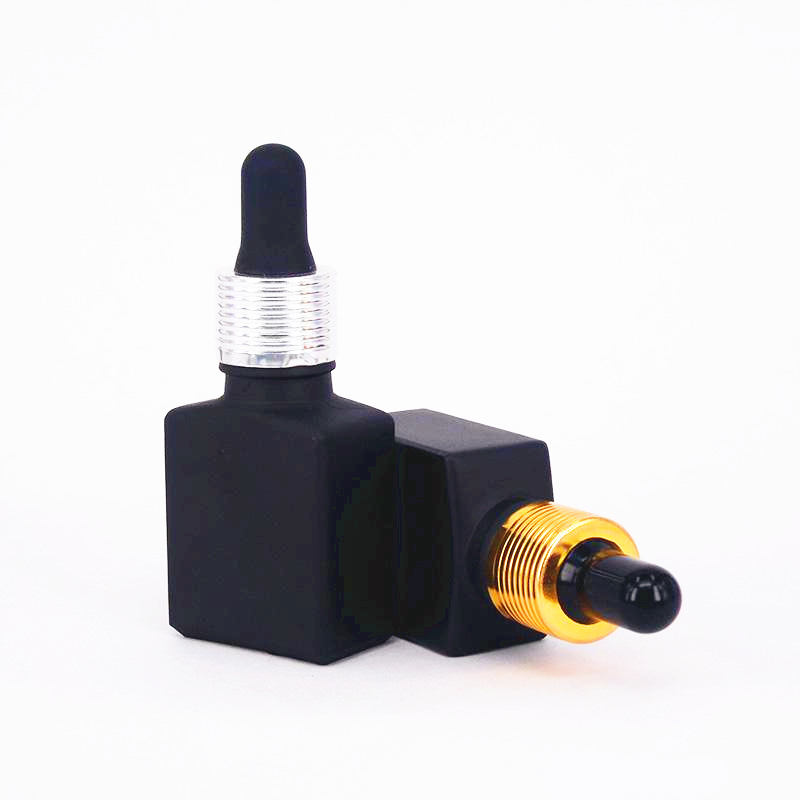 15ml 30ml 50ml 100ml clear paint frosted black square rectangle essential oil glass dropper bottle