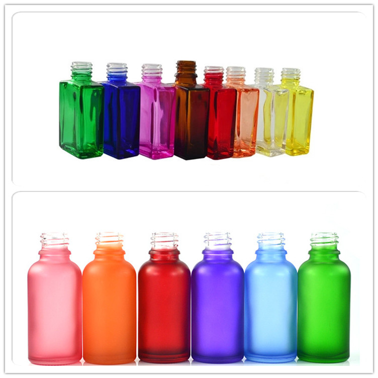 15ml 30ml 50ml 100ml clear paint frosted black square rectangle essential oil glass dropper bottle