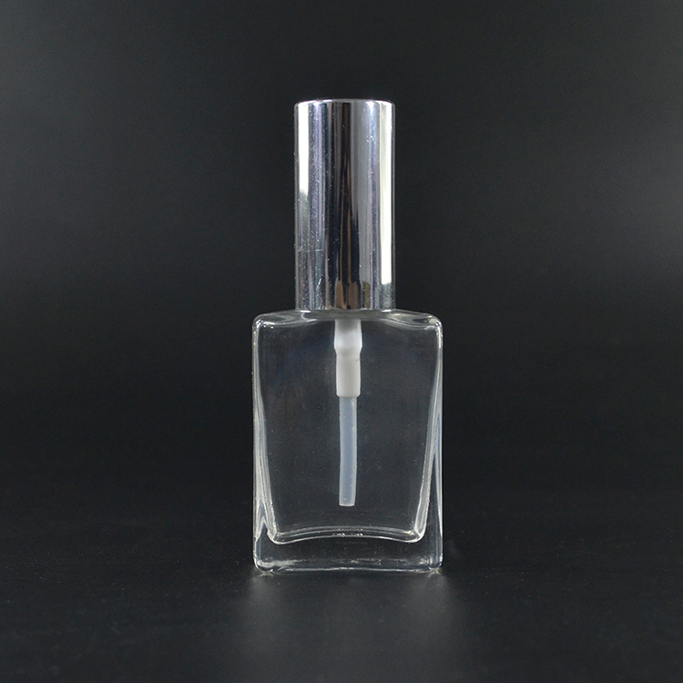 15ml 30ml 50ml 100ml clear rectangle square glass perfume bottle with pump sprayer