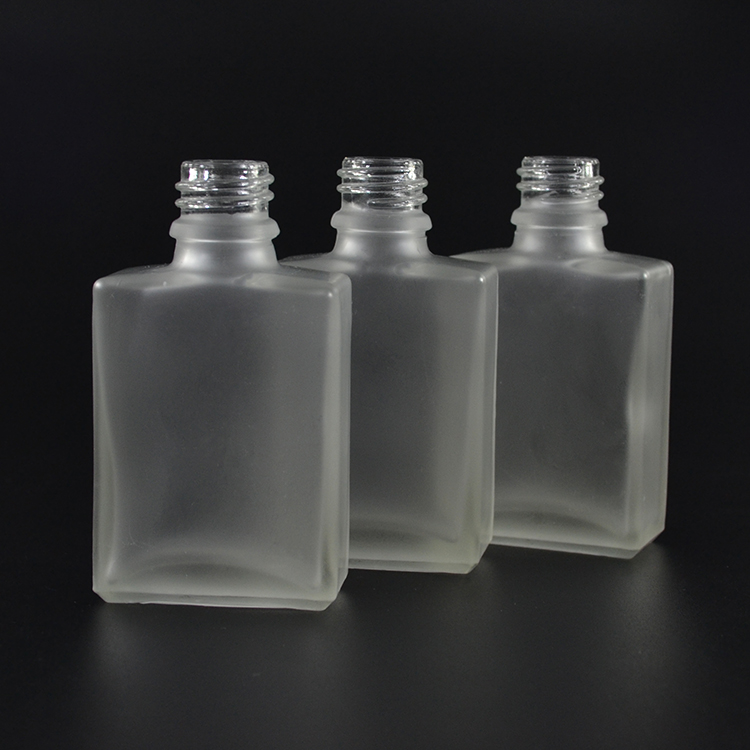 15ml 30ml 50ml 100ml matte frosted clear rectangle glass dropper bottle with cap