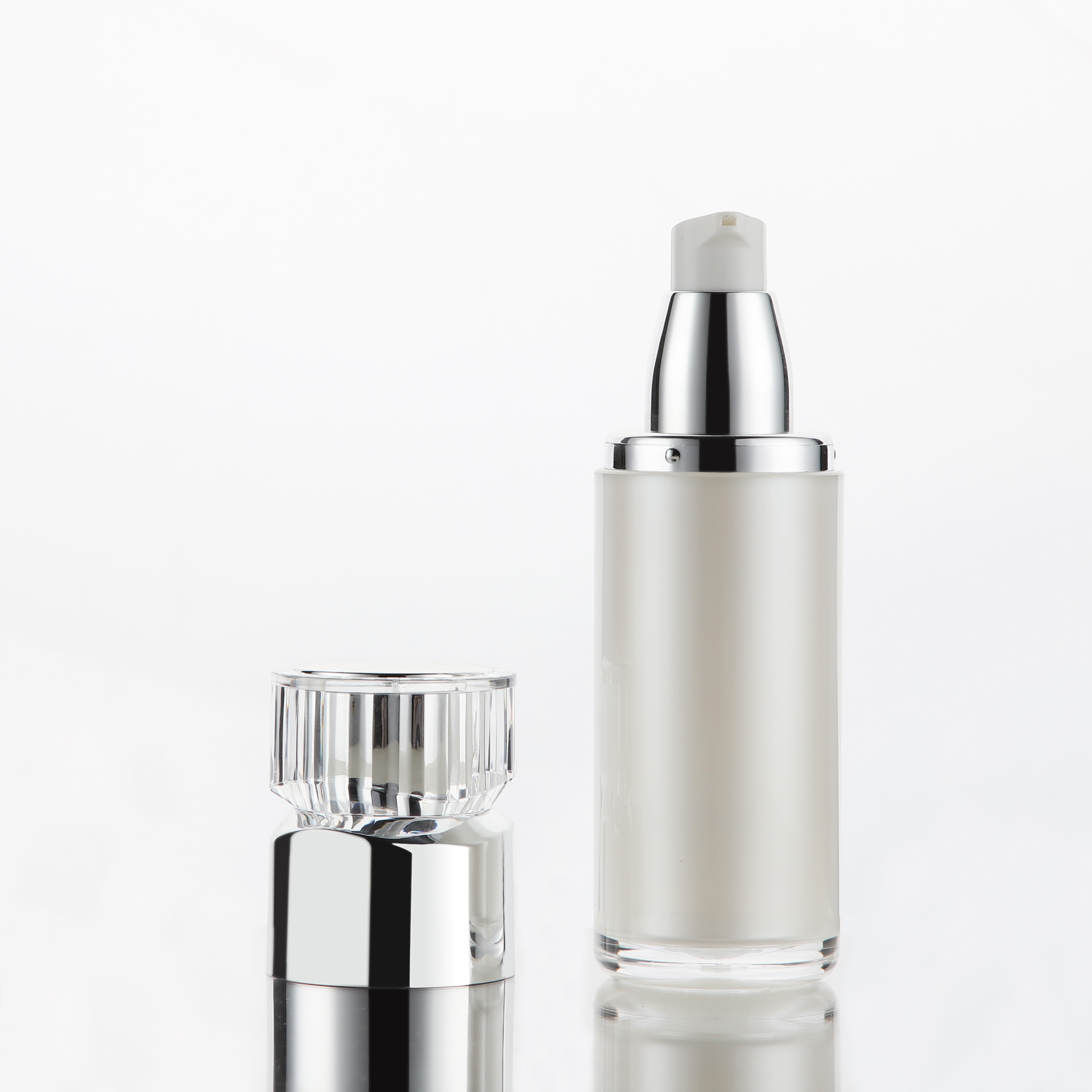 15ml 30ml 50ml 100ml silver acrylic bottle, high quality 100mlacrylic lotion bottle, hot selling acrylic bottle