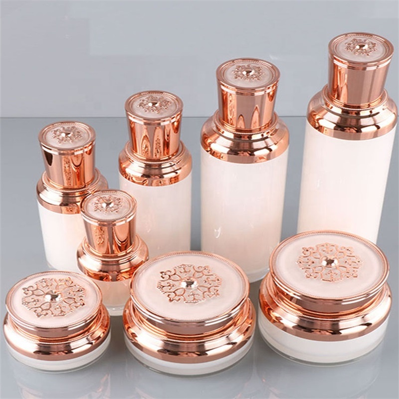 15ml 30ml 50ml 100ml skin care packaging acrylic lotion bottle and cream jar set 30g 50g