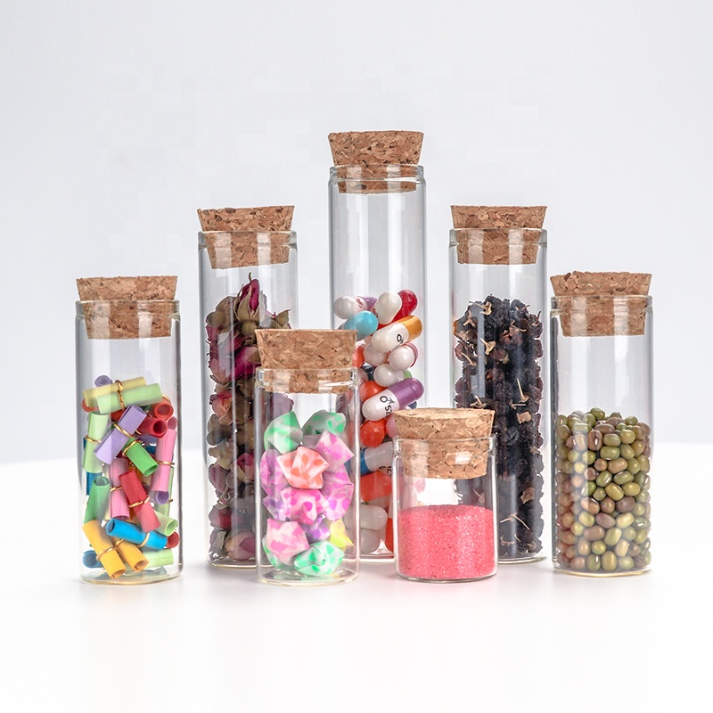 15ml 30ml 50ml 60ml 100ml Mini And Tall Wide Test Tube Glass Bottle Cork Jar Glass Tubes With Corks Stoppers