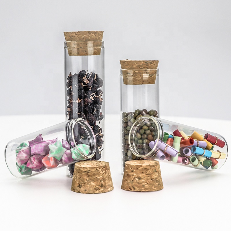 15ml 30ml 50ml 60ml 100ml Mini And Tall Wide Test Tube Glass Bottle Cork Jar Glass Tubes With Corks Stoppers