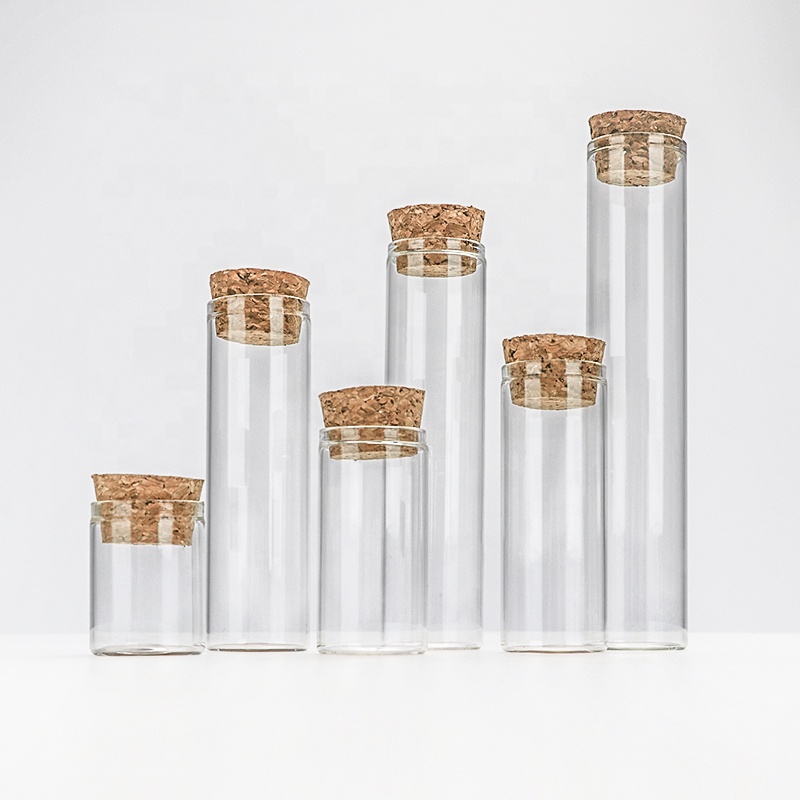 15ml 30ml 50ml 60ml 100ml Mini And Tall Wide Test Tube Glass Bottle Cork Jar Glass Tubes With Corks Stoppers