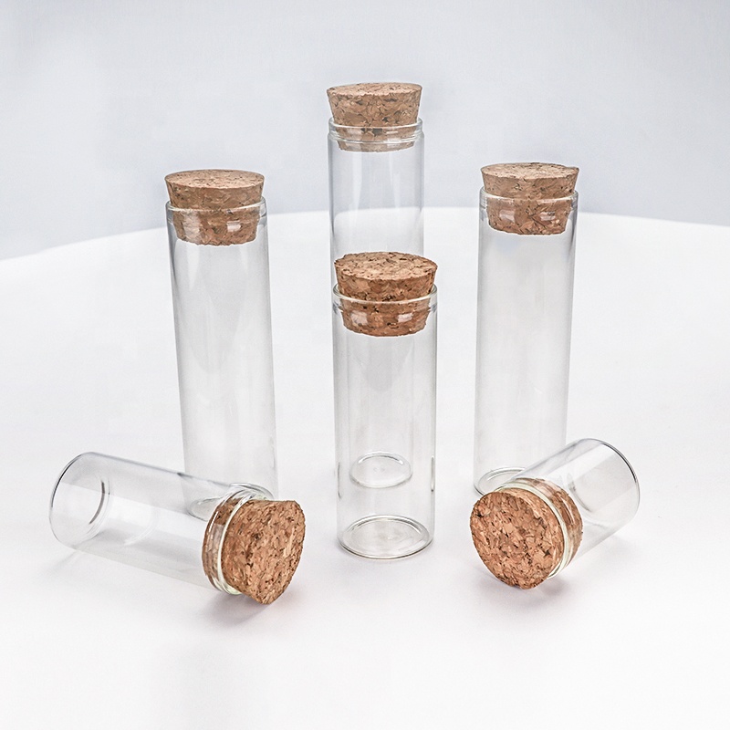 15ml 30ml 50ml 60ml 100ml Mini And Tall Wide Test Tube Glass Bottle Cork Jar Glass Tubes With Corks Stoppers