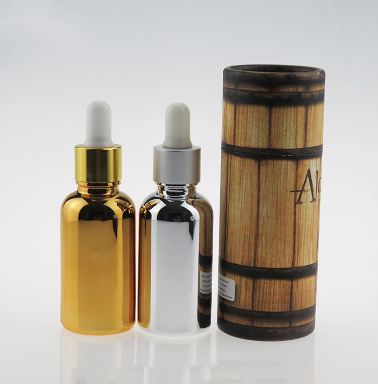 15ml 30ml 50ml 60ml electroplated silver gold glass dropper bottles wholesale