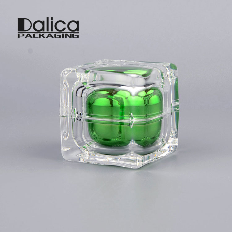 15ml/30ml/50ml Acrylic Cosmetic Jar Container Gold Square Cream Jar