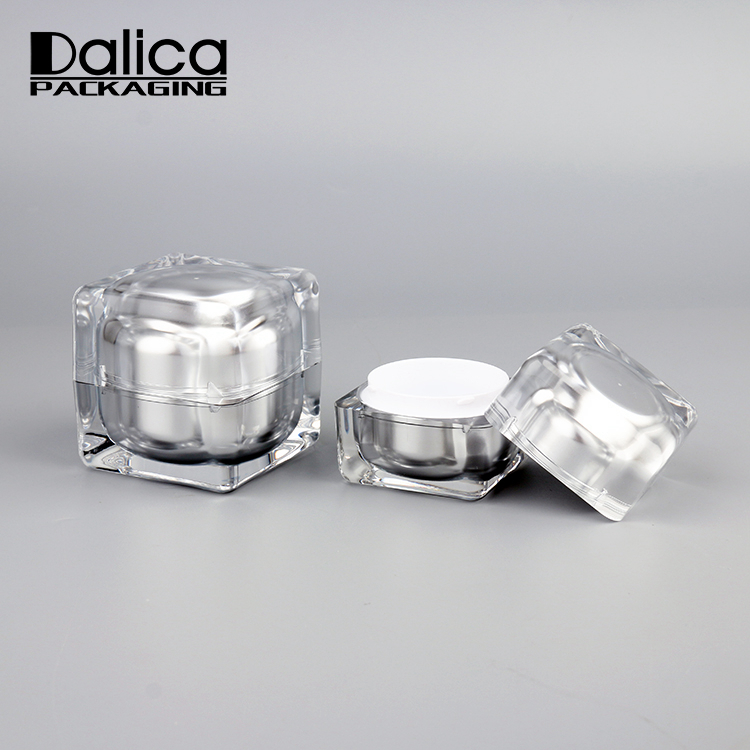 15ml/30ml/50ml Acrylic Cosmetic Jar Container Gold Square Cream Jar