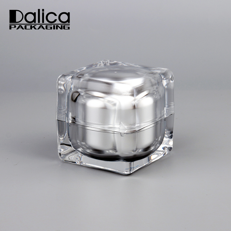 15ml/30ml/50ml Acrylic Cosmetic Jar Container Gold Square Cream Jar