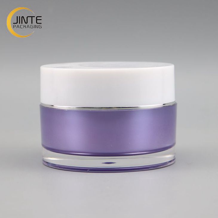 15ml 30ml 50ml Acrylic Double Wall Cream Packaging Purple jar for Cream Skin care container