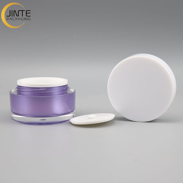 15ml 30ml 50ml Acrylic Double Wall Cream Packaging Purple jar for Cream Skin care container