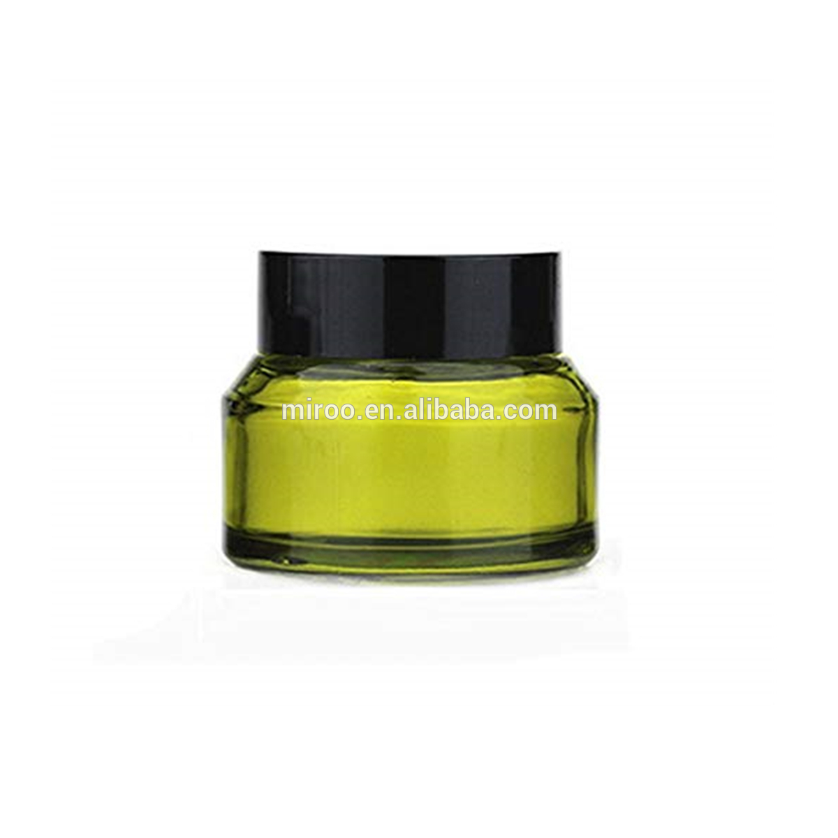 15ml 30ml 50ml Amber Green Cosmetic Cream Glass Jars with Black lids