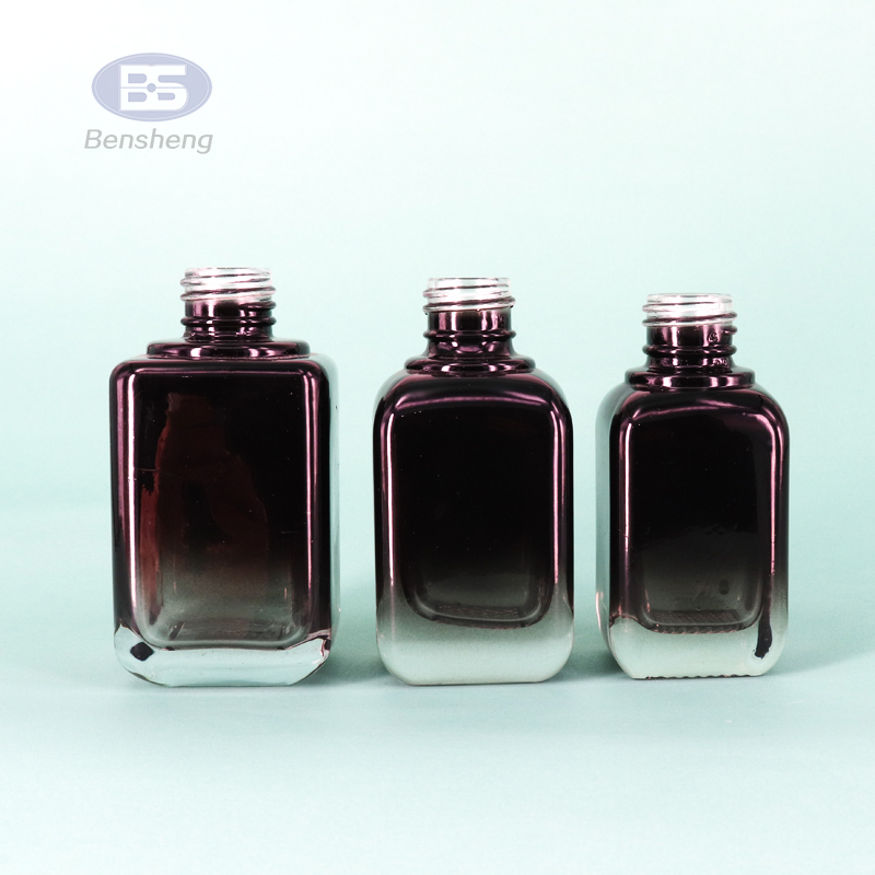 15ml 30ml 50ml Cosmetic serum bottle square matte black glass bottle with white plastic dropper cap