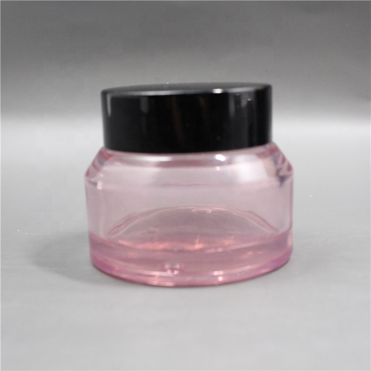 15ml 30ml 50ml Custom Transparent Pink Oblique Shoulder Cosmetic Face Glass Cream Jar