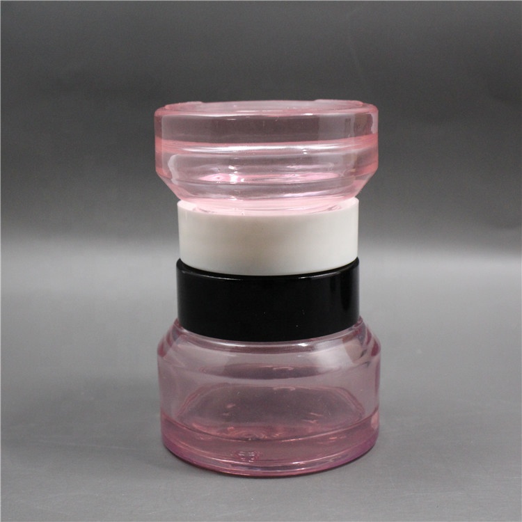 15ml 30ml 50ml Custom Transparent Pink Oblique Shoulder Cosmetic Face Glass Cream Jar