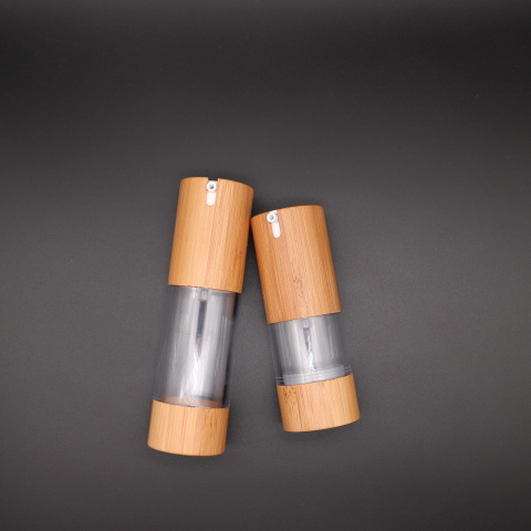 15ml 30ml 50ml Eco-friendly bamboo plastic airless lotion pump bottle