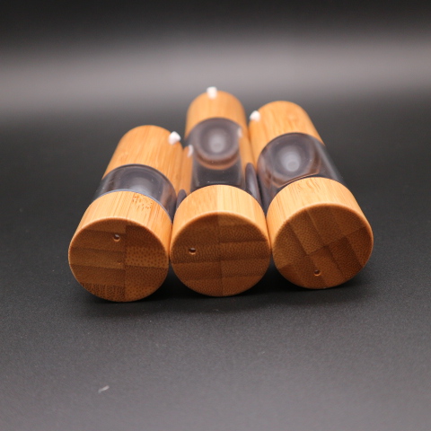 15ml 30ml 50ml Eco-friendly bamboo plastic airless lotion pump bottle