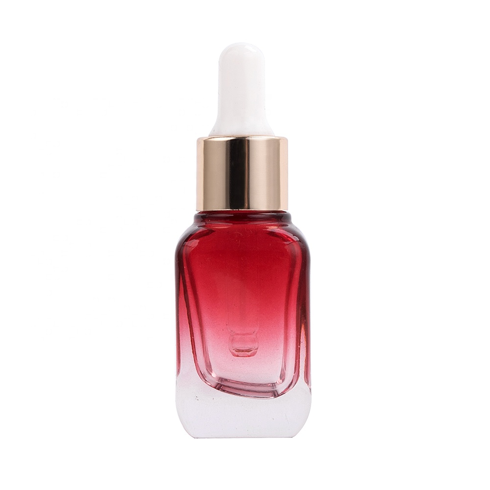 15ml 30ml 50ml Essential Oil Bottle With Aluminum Dropper Wholesale Square Glass Dropper Bottle