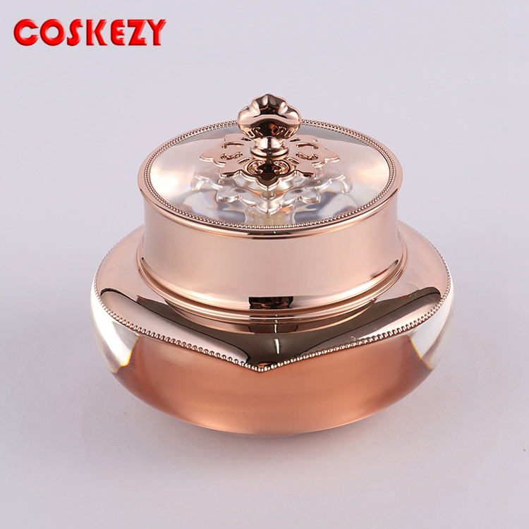 15ml 30ml 50ml Luxury Acrylic Container Imperial crown cap for cream jar label printing in stock