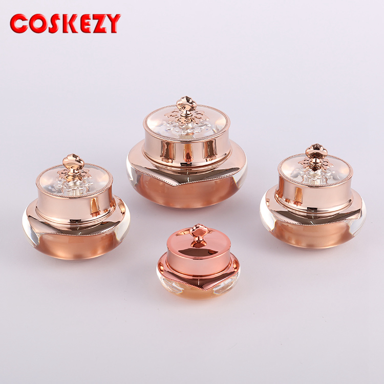 15ml 30ml 50ml Luxury Acrylic Container Imperial crown cap for cream jar label printing in stock