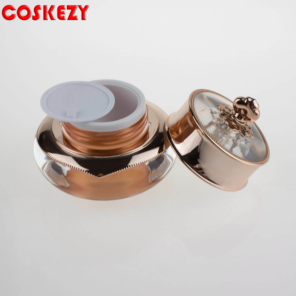 15ml 30ml 50ml Luxury Acrylic Container Imperial crown cap for cream jar label printing in stock