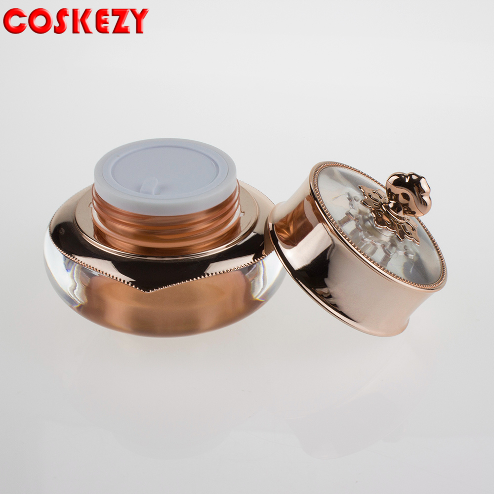 15ml 30ml 50ml Luxury Acrylic Container Imperial crown cap for cream jar label printing in stock