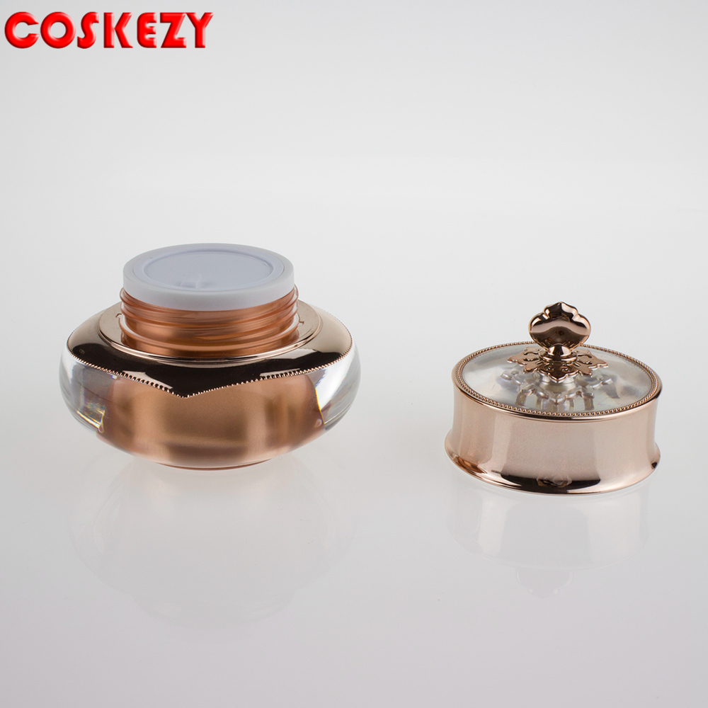 15ml 30ml 50ml Luxury Acrylic Container Imperial crown cap for cream jar label printing in stock