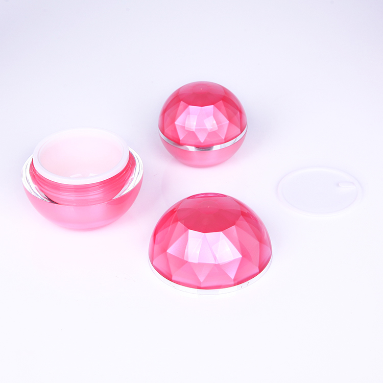 15ml 30ml 50ml Manufacture Pink Ball Shape Face Cream Acrylic Plastic Luxury Cosmetic Jars