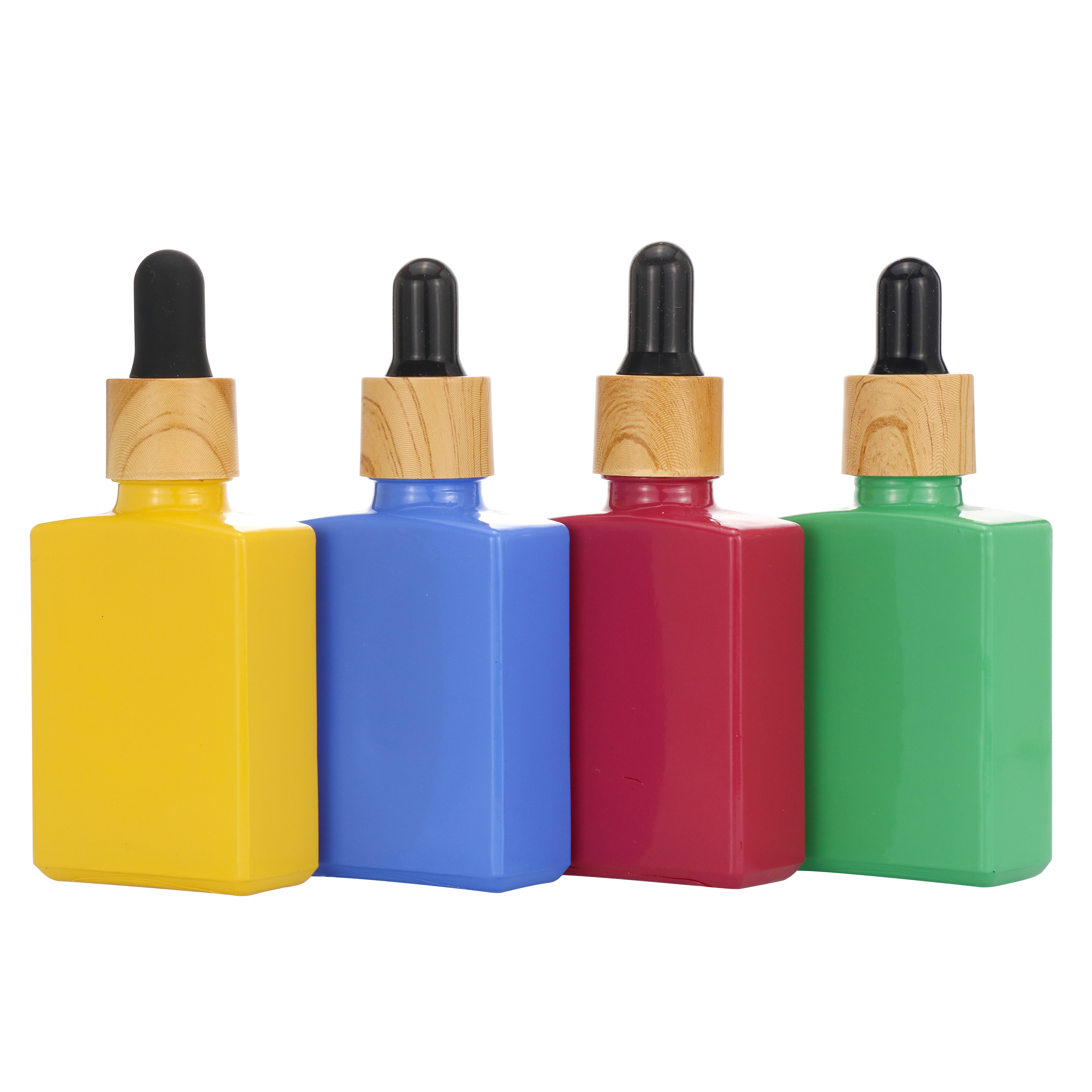 15ml 30ml 50ml Matte Frosted Black Rectangle Square Glass Dropper Bottles
