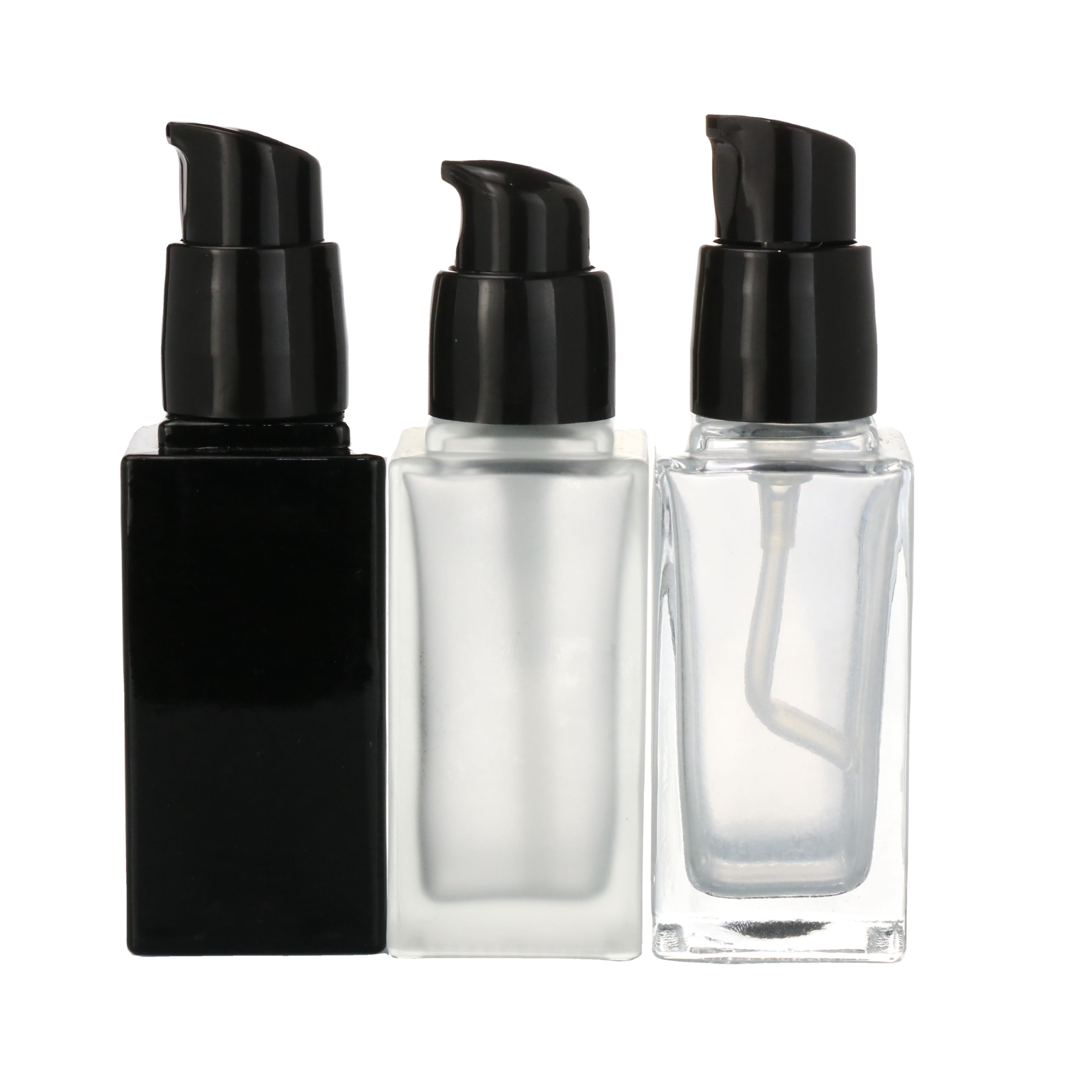 15ml 30ml 50ml Plastic square glass cosmetic bottles Airless Pump Lotion Bottle for Eye Cream
