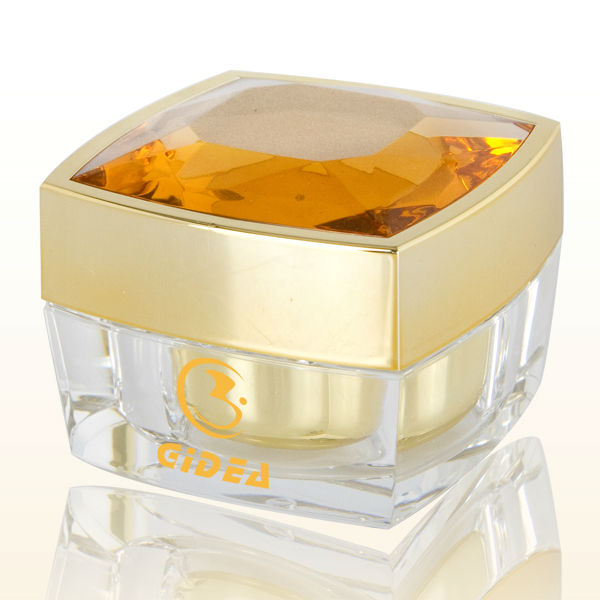 15ml 30ml 50ml Square Gold Acrylic Rhinestone Cream Jar