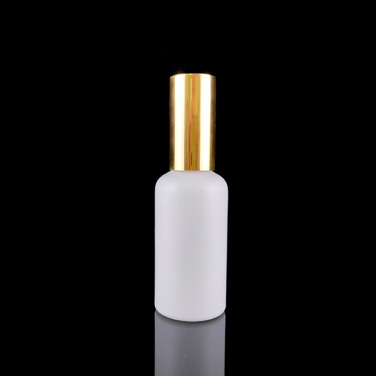 15ml 30ml 50ml White porcelain Round Glass Dropper Bottle with metallic silver cap