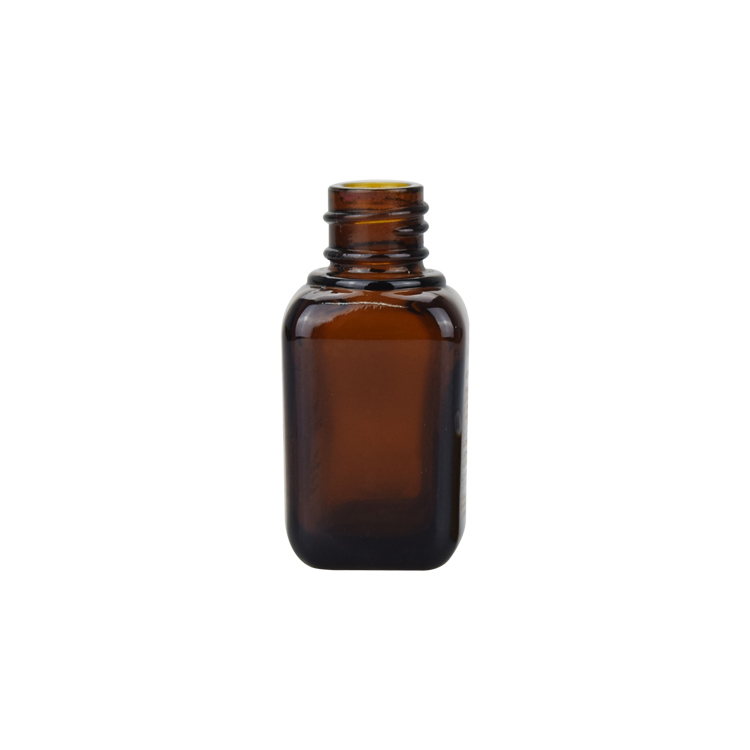 15ml 30ml 50ml amber glass essential oil bottle cosmetic square amber glass bottle with bamboo cap