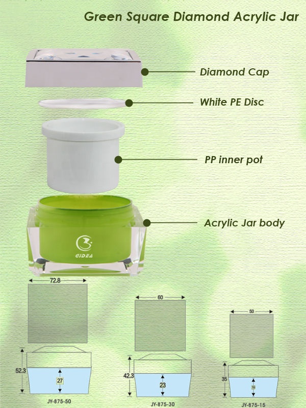 15ml 30ml 50ml beauty acrylic Square cream Cosmetic Jar