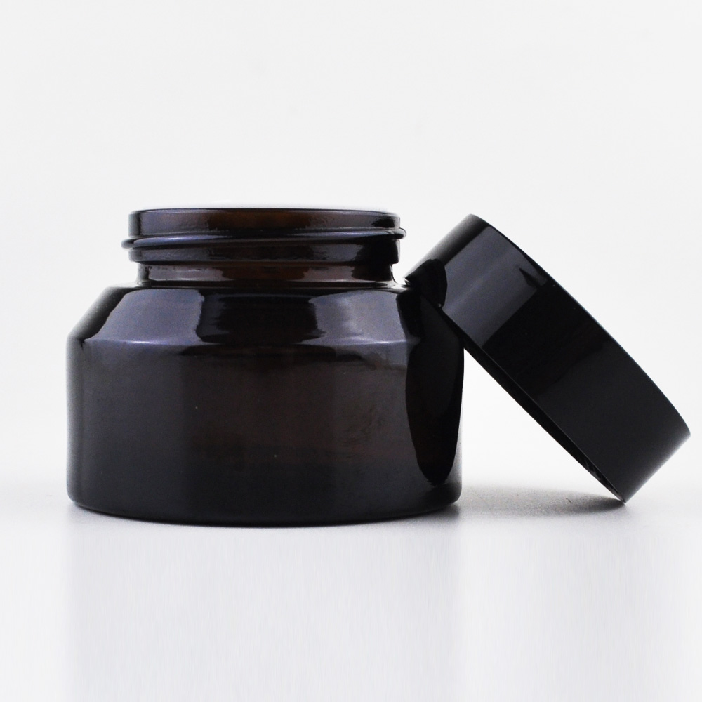 15ml 30ml 50ml cobalt blue black green white clear glass cosmetic jars with lids