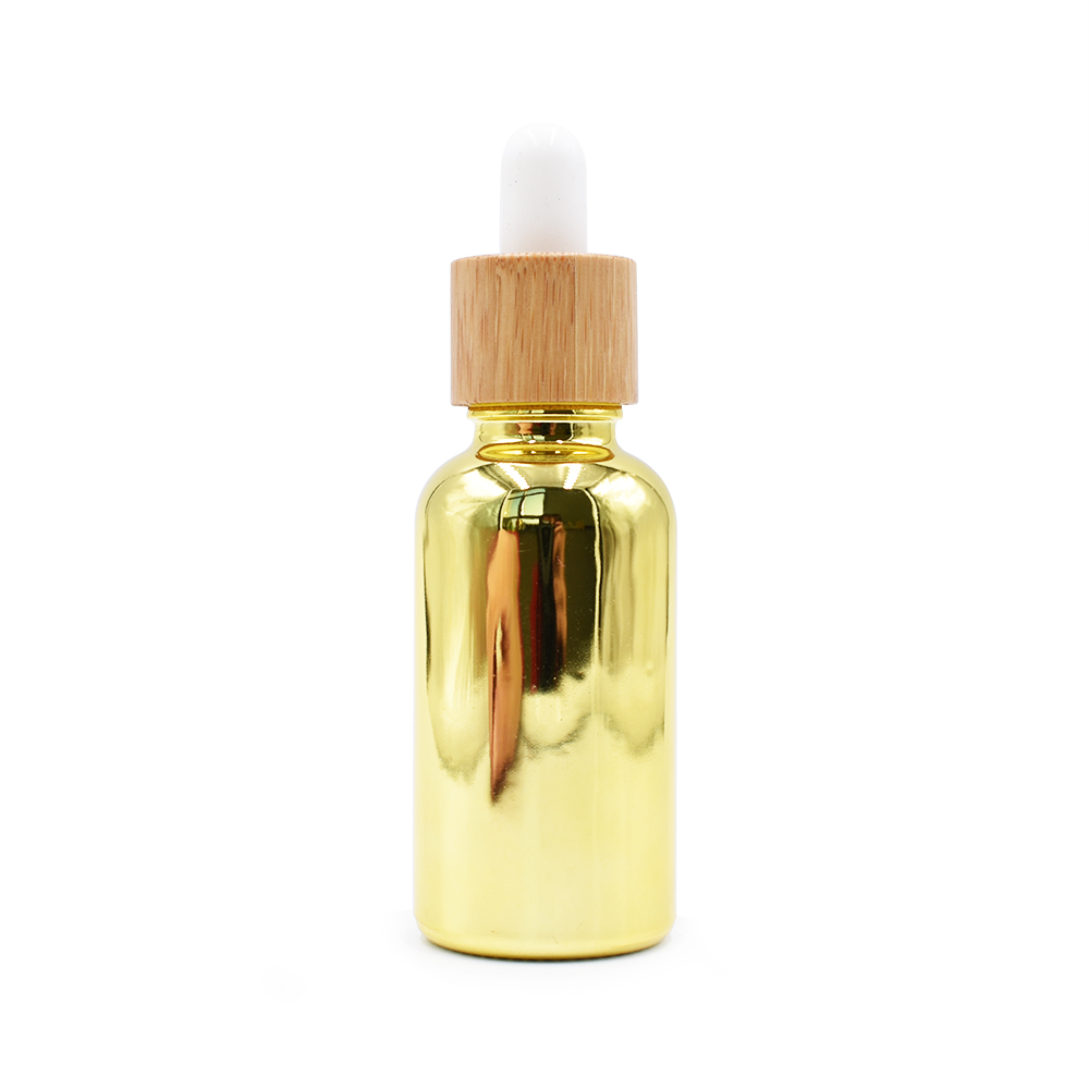 15ml 30ml 50ml frosted clear essentiall oil glass dropper bottle with bamboo cap