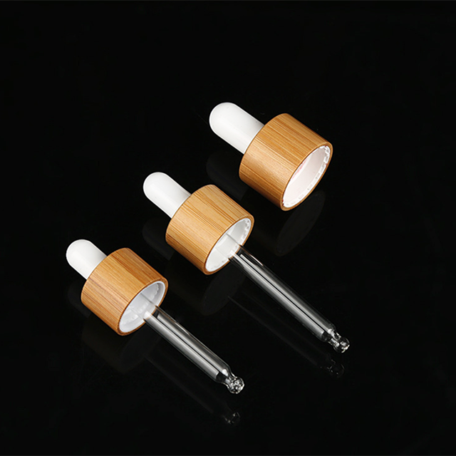 15ml 30ml 50ml frosted clear essentiall oil glass dropper bottle with bamboo cap