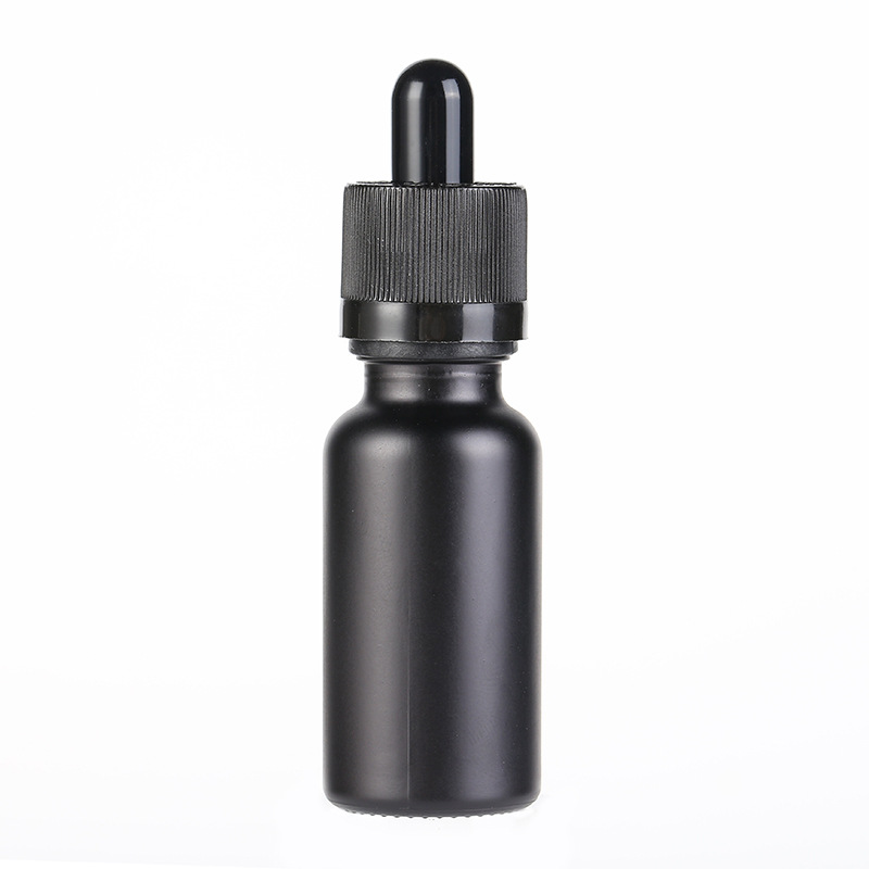 15ml 30ml 50ml frosted matte black dropper glass bottle matte black dropper bottle