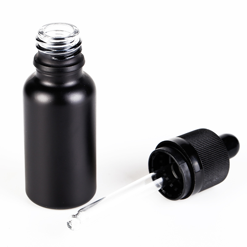 15ml 30ml 50ml frosted matte black dropper glass bottle matte black dropper bottle