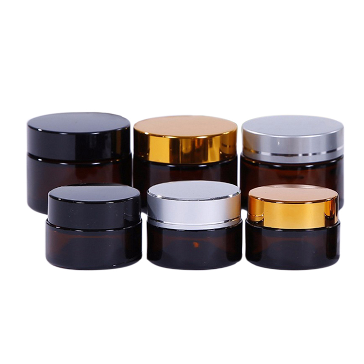 15ml 30ml 50ml glass cosmetic jar for cream with aluminum cap