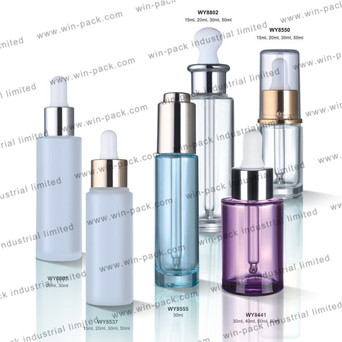 15ml 30ml 50ml luxury custom flat round shoulder red blue frost empty serum mould glass dropper bottle