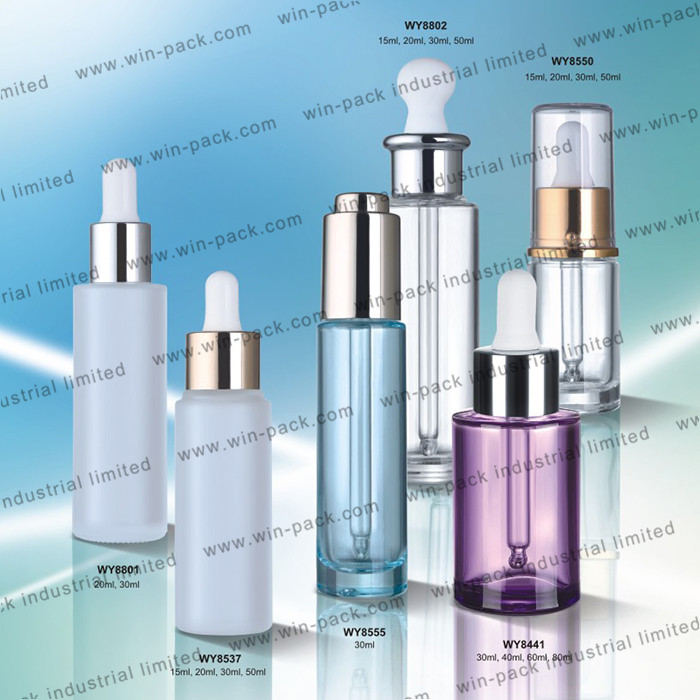 15ml 30ml 50ml luxury custom flat round shoulder red blue frost empty serum mould glass dropper bottle