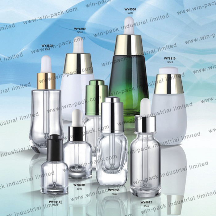 15ml 30ml 50ml luxury custom flat round shoulder red blue frost empty serum mould glass dropper bottle