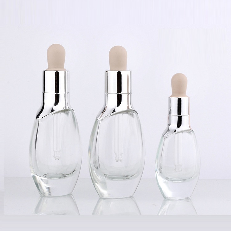 15ml 30ml 50ml luxury glass dropper bottle face serum cosmetic packaging with rose gold dropper cap